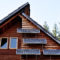 Solar panel on a wooden house