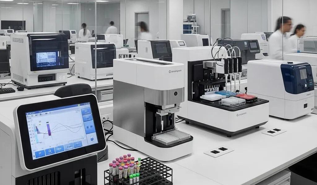 Advanced biomedical lab equipment in a modern laboratory setting